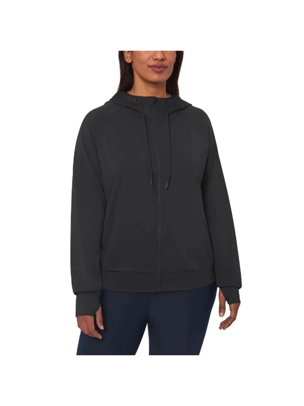 NWT Mondetta Women's S Black Lightweight Full Zip Hoodie Active Jacket